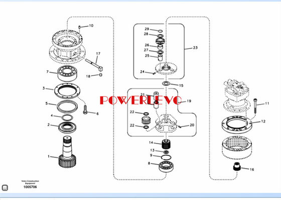 वाहक अंतिम ड्राइव गियरबॉक्स, अंतिम ड्राइव Assy के लिए ec210 ec210b EC210 EC210B