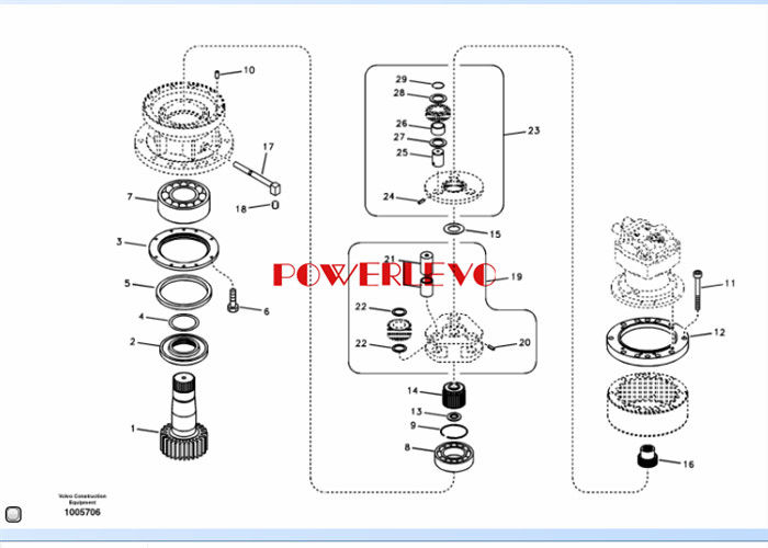 OEM अंतिम ड्राइव गियरबॉक्स के साथ पहला सूर्य गियर के लिए Ec210 Ec210b EC210 EC210B
